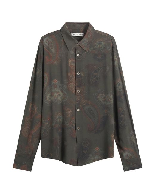 Our Legacy Gray Print Beyond Shirt for men
