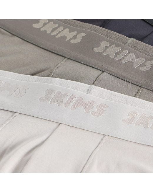 Skims Blue Cotton Boxer Brief 3" for men