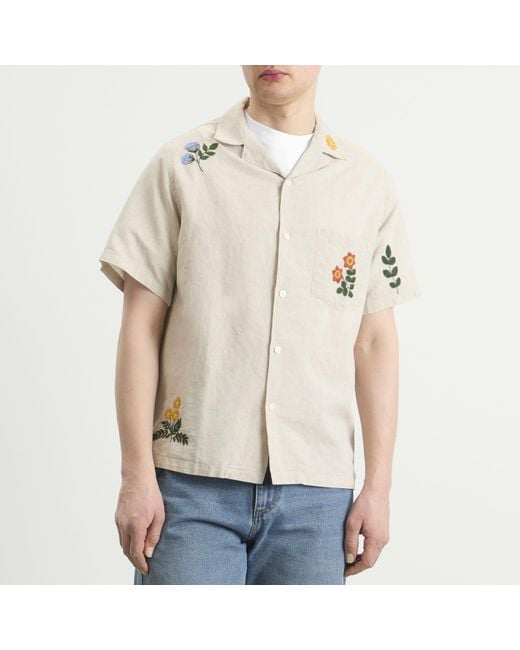 Portuguese Flannel Natural Spring Embroidery Vacation Shirt for men