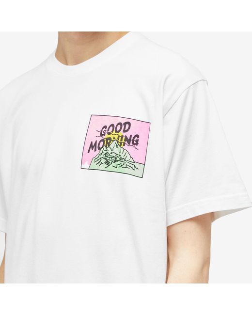 Good Morning Tapes White Fergadelic Mountain T-Shirt for men