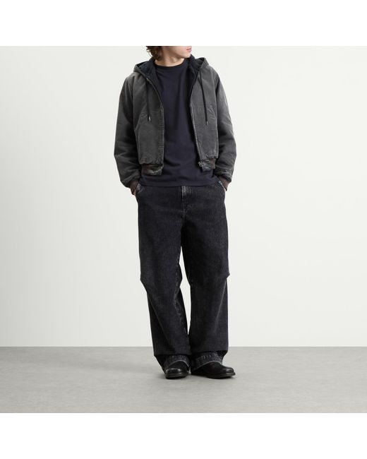 Auralee Black Padded Hooded Jacket for men
