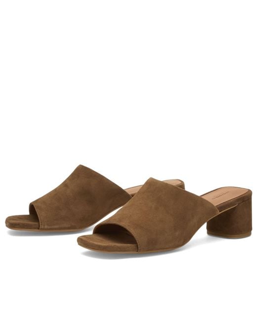 Vagabond Brown Piper Suede Mule Heel