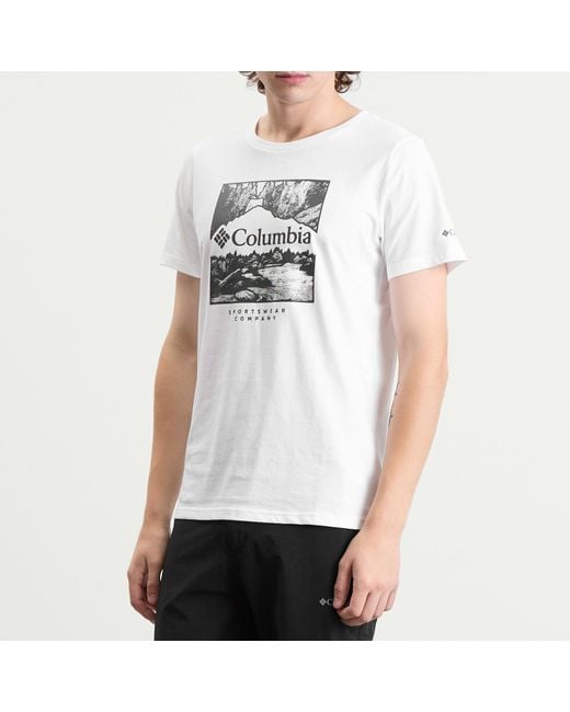 Columbia White Csc Seasonal Logo T-Shirt for men