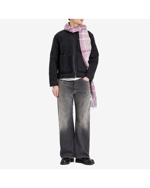 Acne Purple Volano Check Scarf
