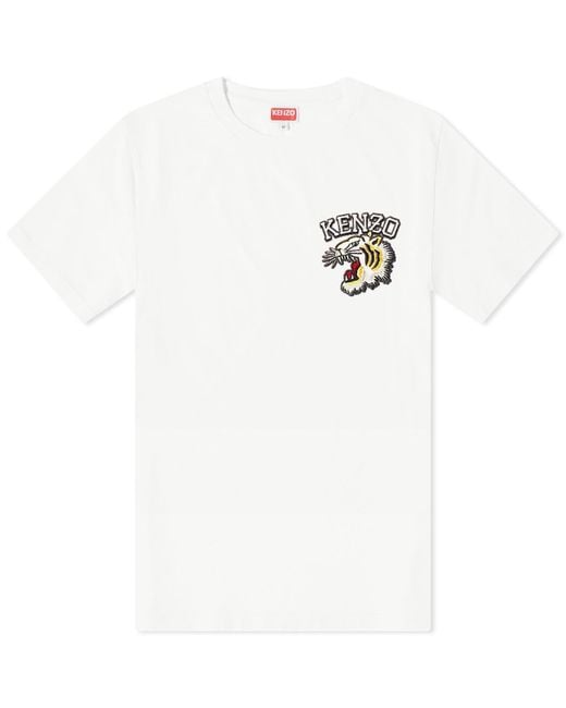 KENZO White Tiger Varsity Slim T-Shirt for men