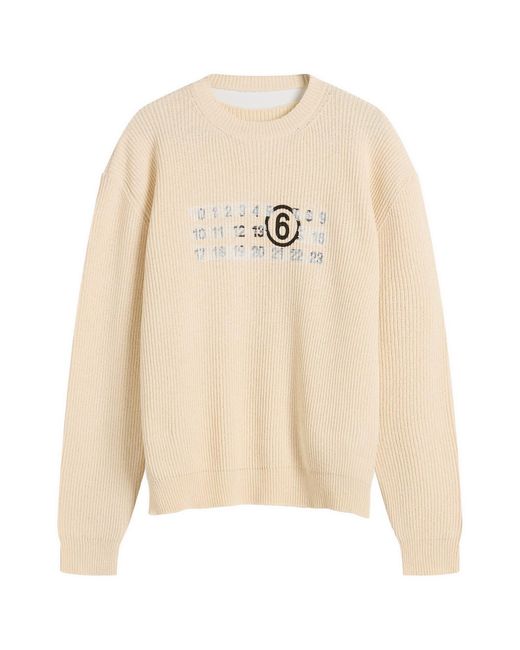 Maison Margiela Logo Knit in Natural for Men | Lyst