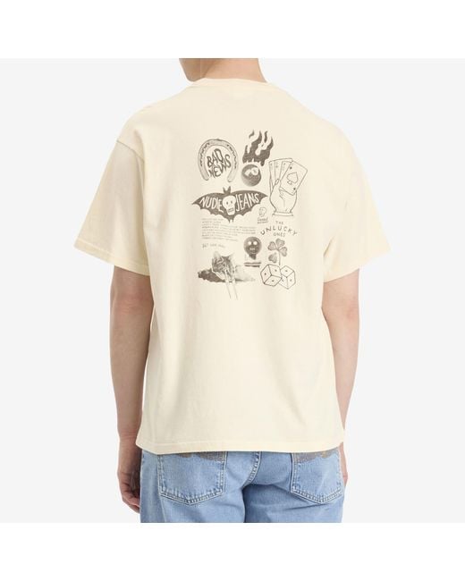 Nudie Jeans Natural Koffe Falls T-Shirt for men