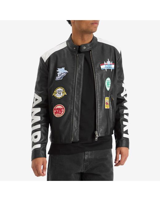 Amiri Gray Patch Racer Jacket for men