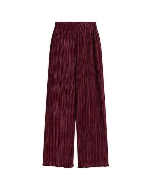 4th & Reckless Red Plisse Trousers