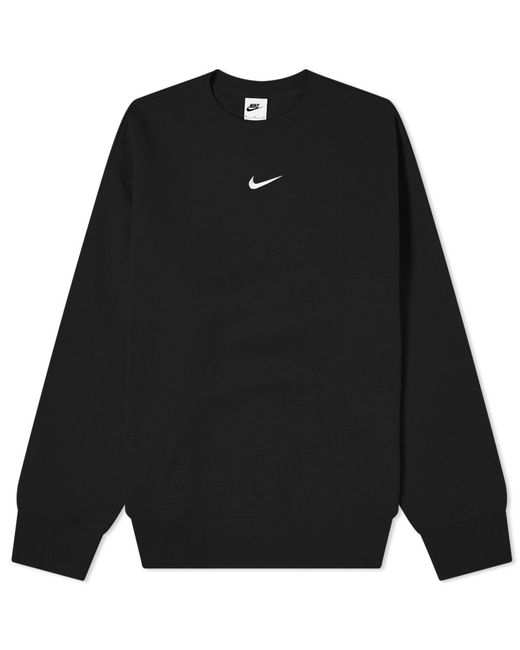 Nike Phoenix Fleece Crew Sweat in Black | Lyst