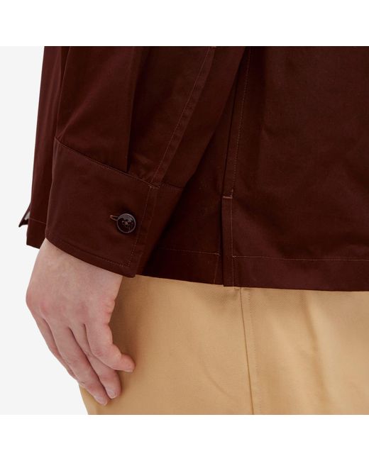 Jil Sander Brown Organic Cotton Zip Overshirt for men