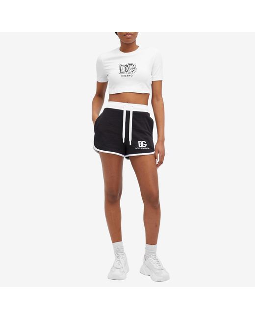 Dolce & Gabbana Black Logo Sweat Shorts