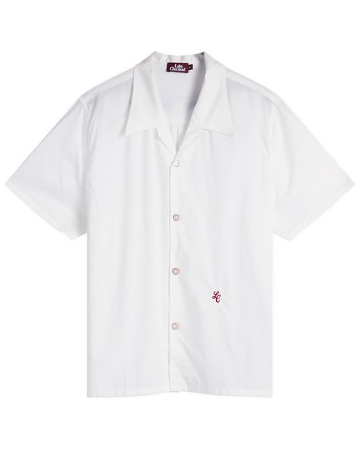 Late Checkout White Short Sleeve Shirt for men