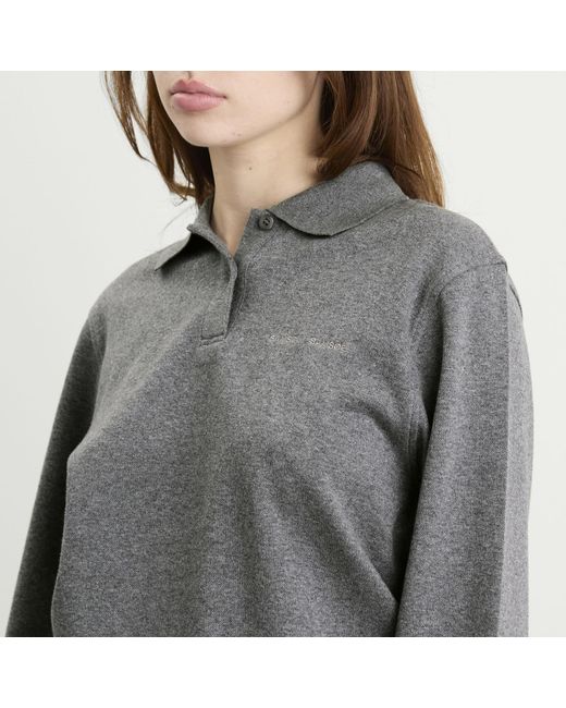 Samsøe & Samsøe Gray Sadory Long Sleeve Polo Top