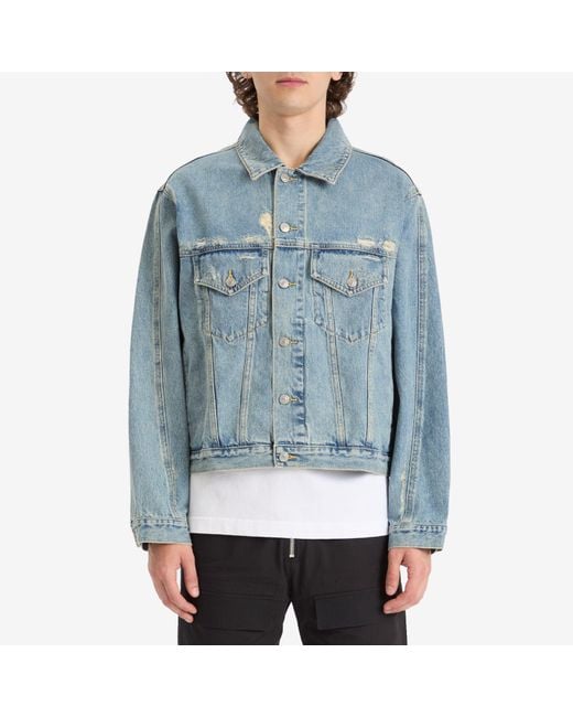 Cole Buxton Blue Washed Denim Jacket for men