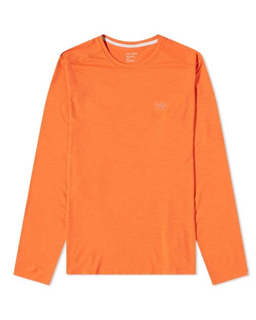 Arc'teryx Orange Long Sleeve Cormac T-shirt for men
