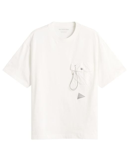 And Wander White Pocket T-Shirt for men