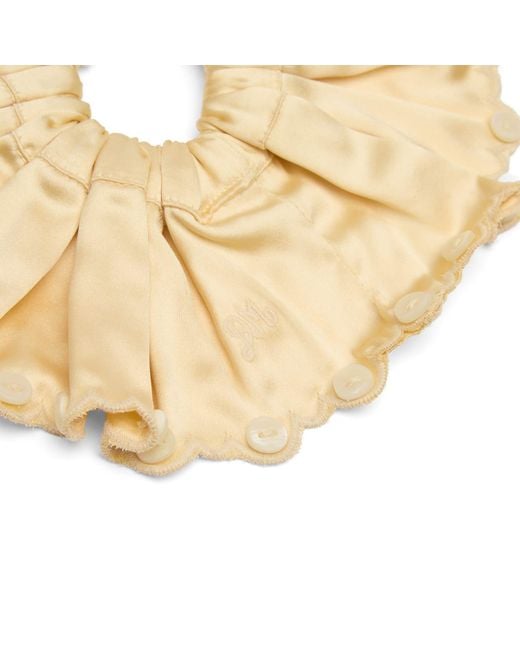 Damson Madder Metallic Button Detail Satin Scrunchie