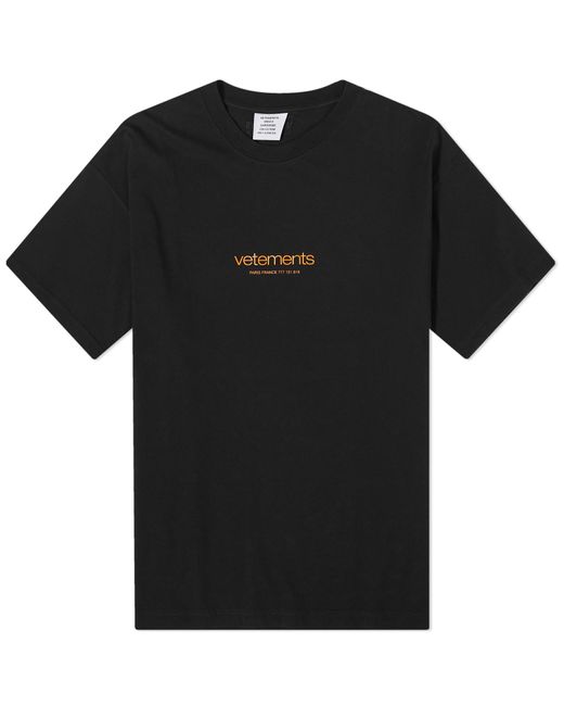 Vetements Black Urban Logo T-Shirt for men
