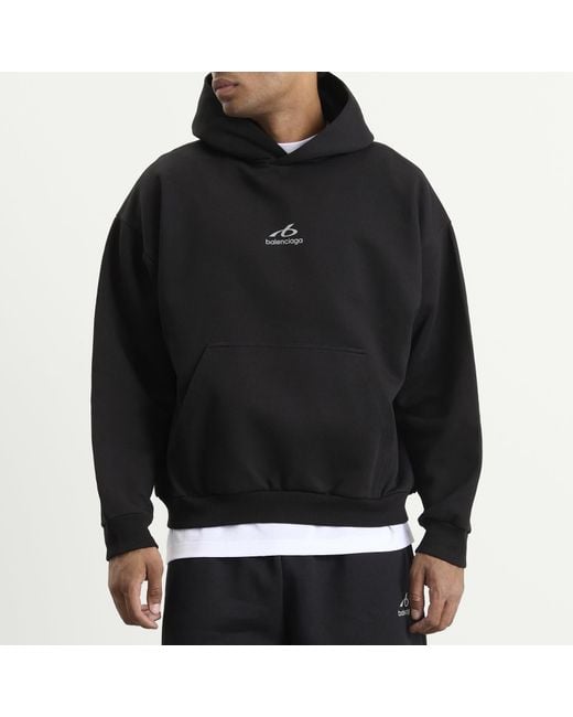 Balenciaga Black Logo Regular Fit Hoodie for men