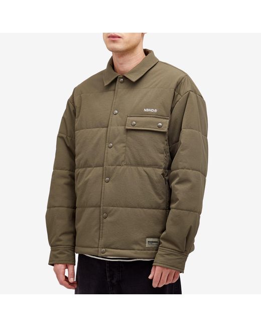 Neighborhood Green Padded Overshirt for men