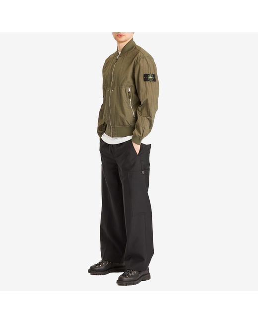 Stone Island Green Nylon Metal Watro-Tc Econyl Bomber Jacket for men