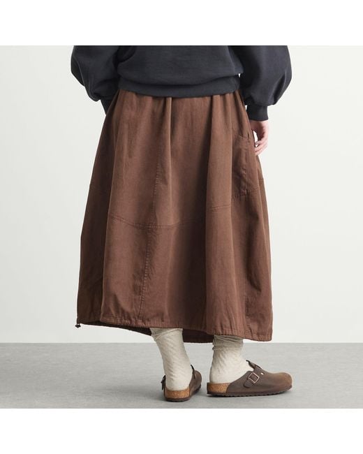 YMC Brown Parachute Midi Skirt
