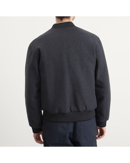 Dries Van Noten Blue Brushed Cotton Twill Bomber Jacket for men