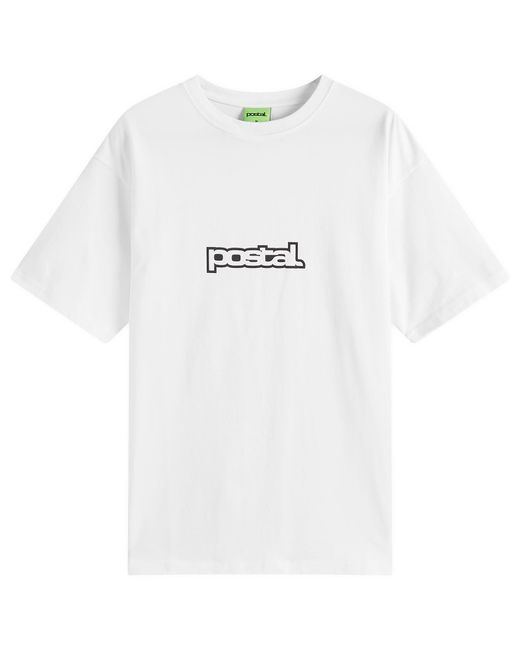 Postalco White Bold Outline Logo T-Shirt for men