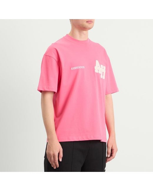 Annie Hood Pink College T-Shirt for men