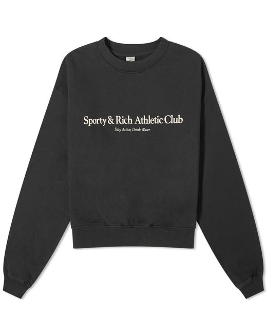 Sporty & Rich Black Athletic Cropped Sweat