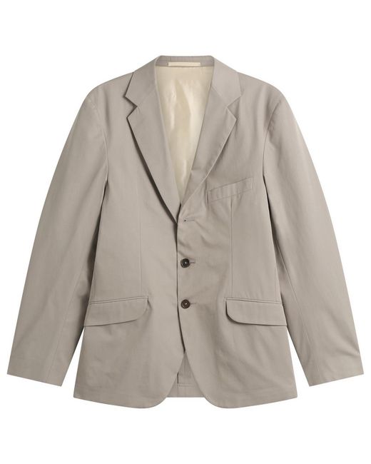 Jil Sander Gray Cotton Regular Fit Blazer for men