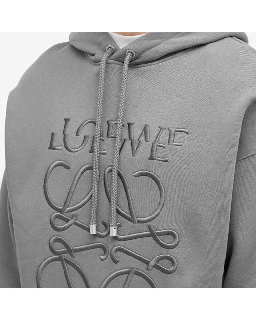 Loewe Gray Split Logo Hoodie for men