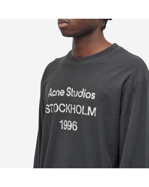 Acne Studios Edden 1996 Logo Long Sleeve T-Shirt in Black Acne Studios Edden 1996 Logo Long Sleeve T-Shirt in Black