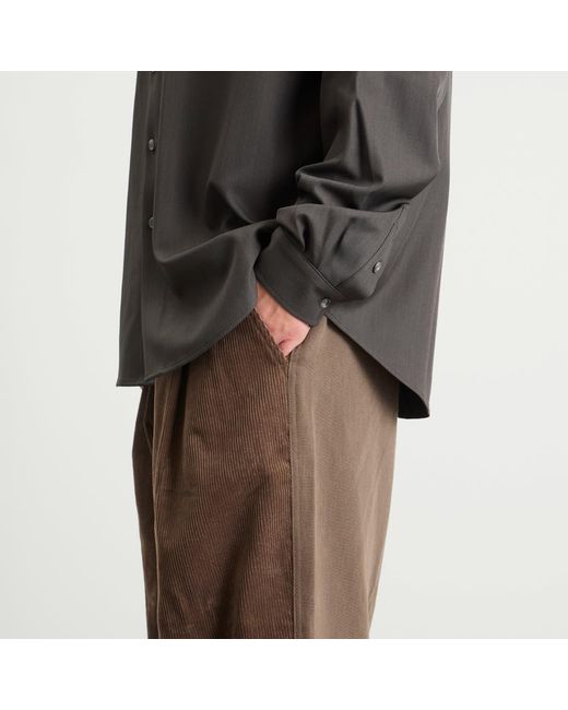Merely Made Brown Wide Leg Cord Trousers for men