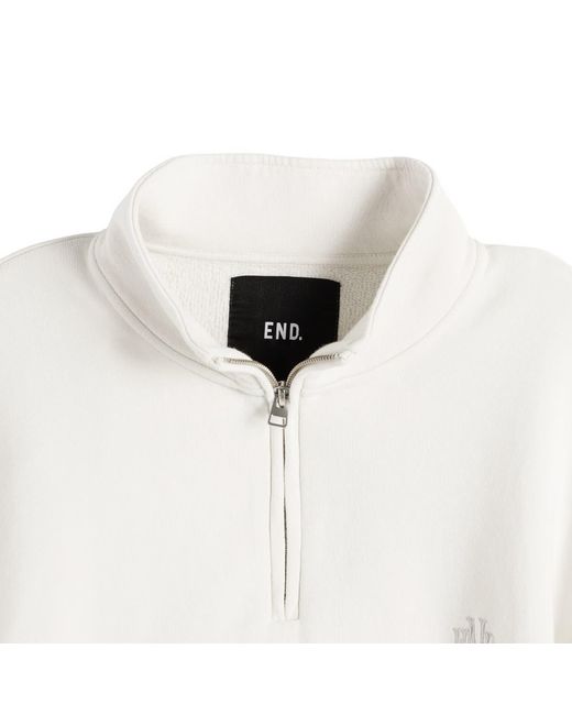 END. White Slice Half Zip Sweat