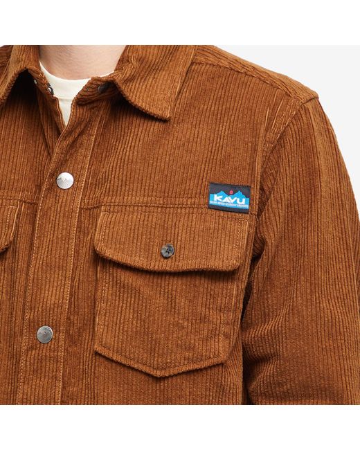 Kavu Brown Petos Corduroy Shirt Jacket for men