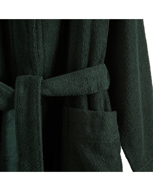 Tekla Blue Terry Hooded Bathrobe