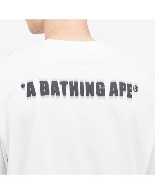 A Bathing Ape White Pixel Ape Head T-Shirt for men