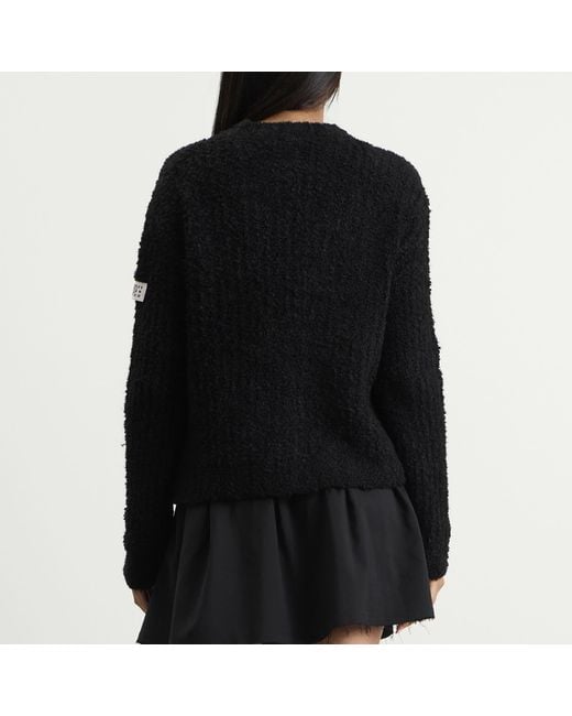 Maison Margiela Black Mm6 Textured Rib Knit Jumper