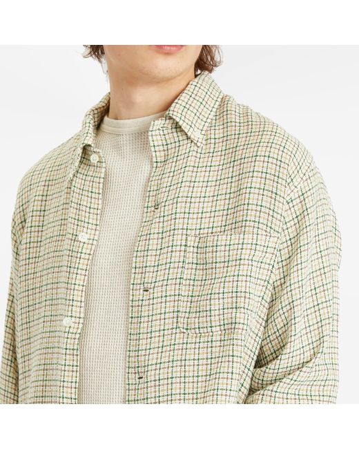Beams Plus White Gunclub Mesh Button Down Shirt for men