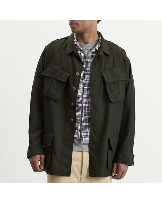 Beams Plus Green Ripstop Fatique Jacket for men