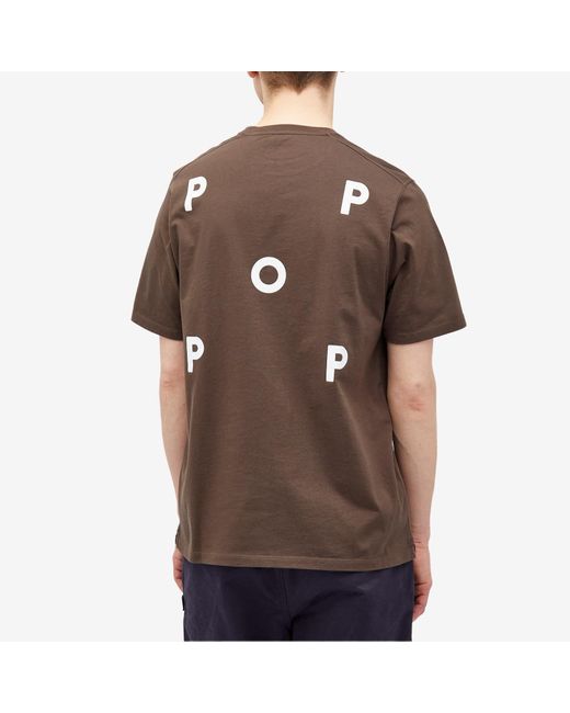 Pop Trading Co. Brown Logo T-Shirt for men
