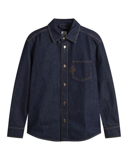 Casablanca Blue Raw Denim Shirt for men