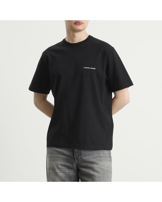 Canada Goose Black Novo T-Shirt With Back Graphic for men