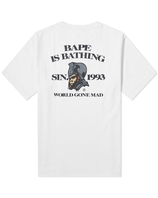 A Bathing Ape White General Bape Is Bathing T-Shirt for men