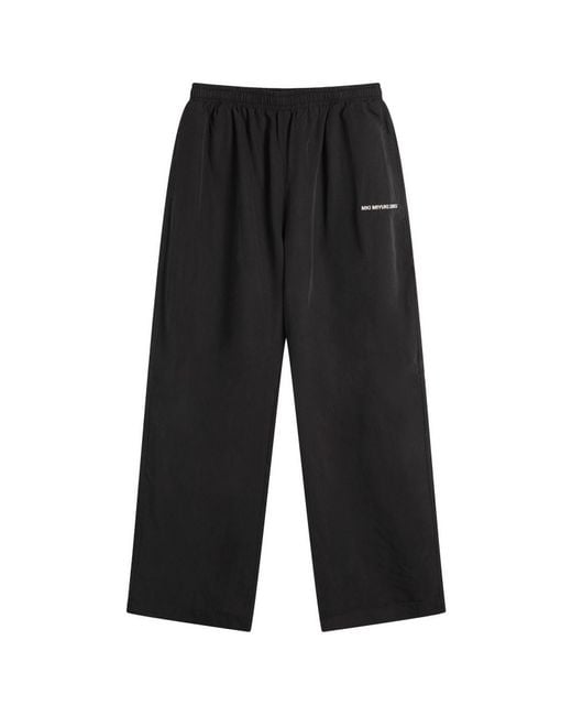 MKI Miyuki-Zoku Black Sandwash Cupro Wide Leg Trousers for men