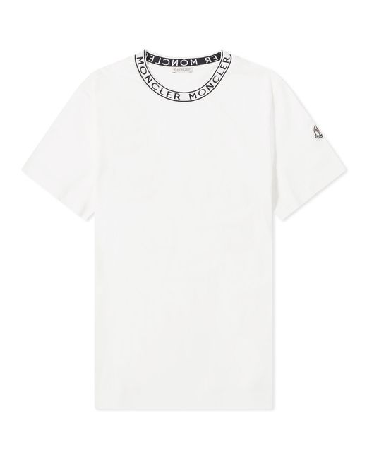 Moncler White Collar Logo T-Shirt for men