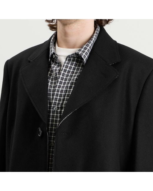 Maison Margiela Black Mm6 Wool Overcoat for men