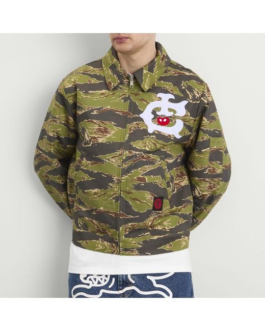 ICECREAM Green Tiger Stripe Work Jacket for men